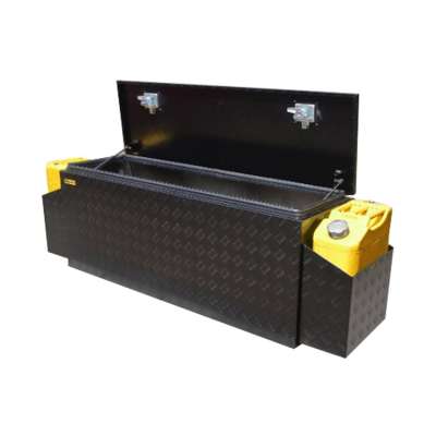 Heavy Duty Diamond Plate Toolbox Storage Boxes With Jerry Can For Utes & Trailers